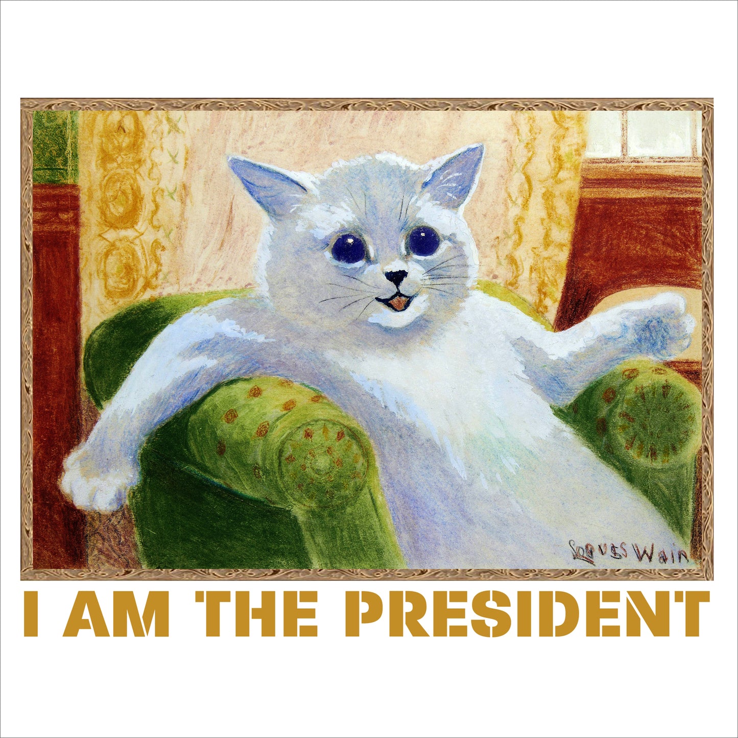 オリジナルTシャツ【 私は大統領だニャン 】猫Tシャツ 猫グッズ 猫雑貨 猫プレゼント