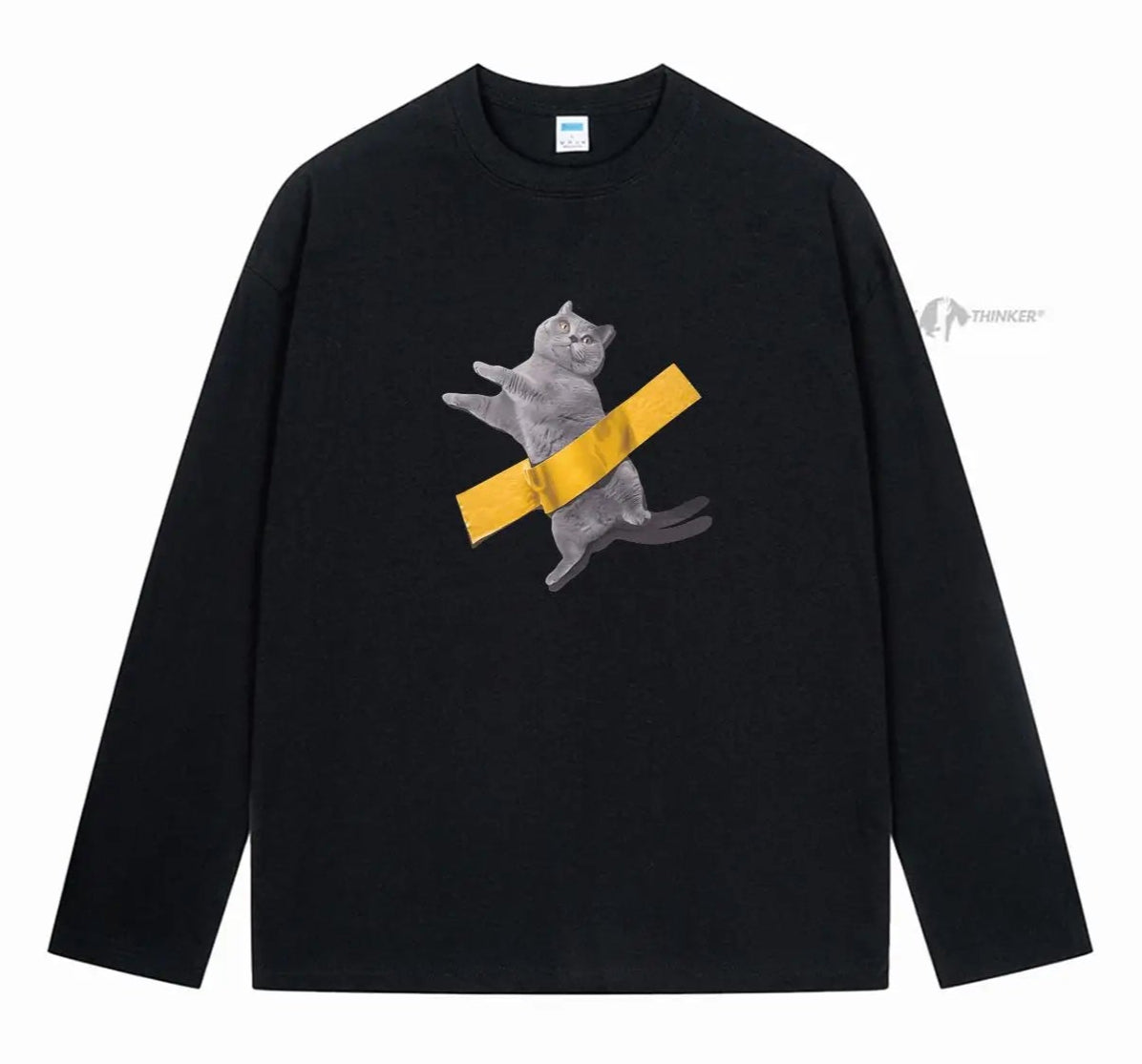 かわいい猫 ネコグッズ 猫 t シャツ 猫雑貨 長袖猫Tシャツ 貼り付け猫