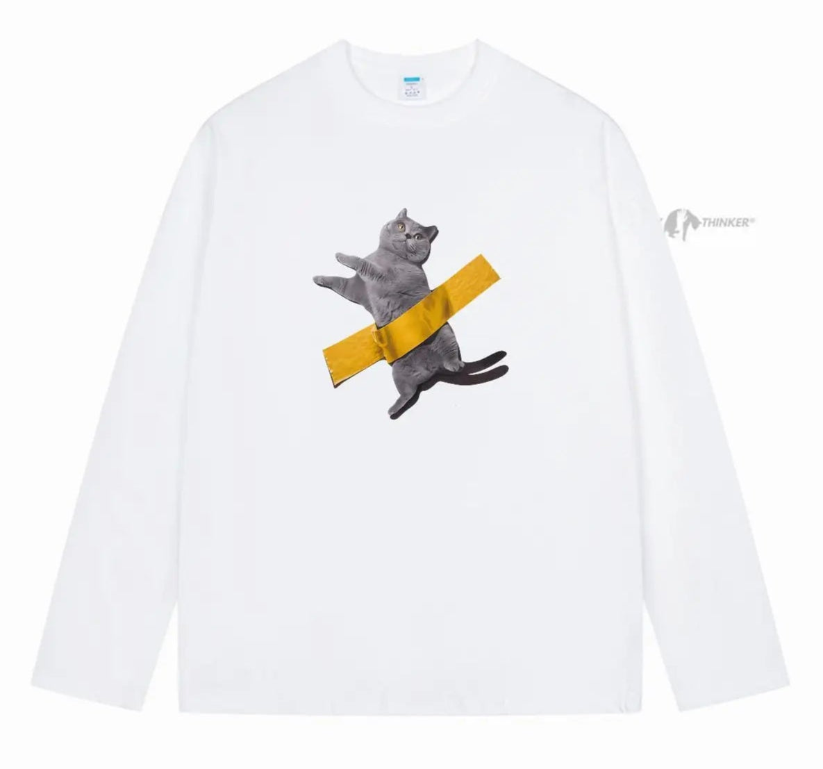 かわいい猫 ネコグッズ 猫 t シャツ 猫雑貨 長袖猫Tシャツ 貼り付け猫