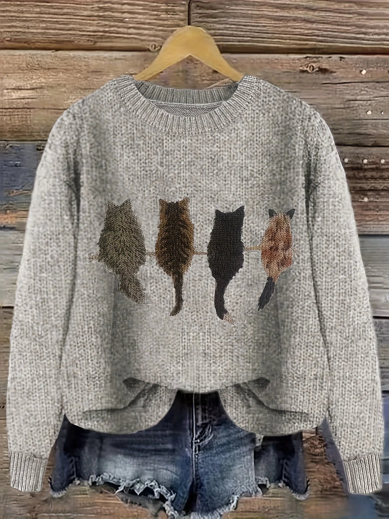 かわいい猫 ネコグッズ 猫Tシャツ 猫雑貨 猫パーカー 猫セーター 4匹の猫ちゃんのバックショット