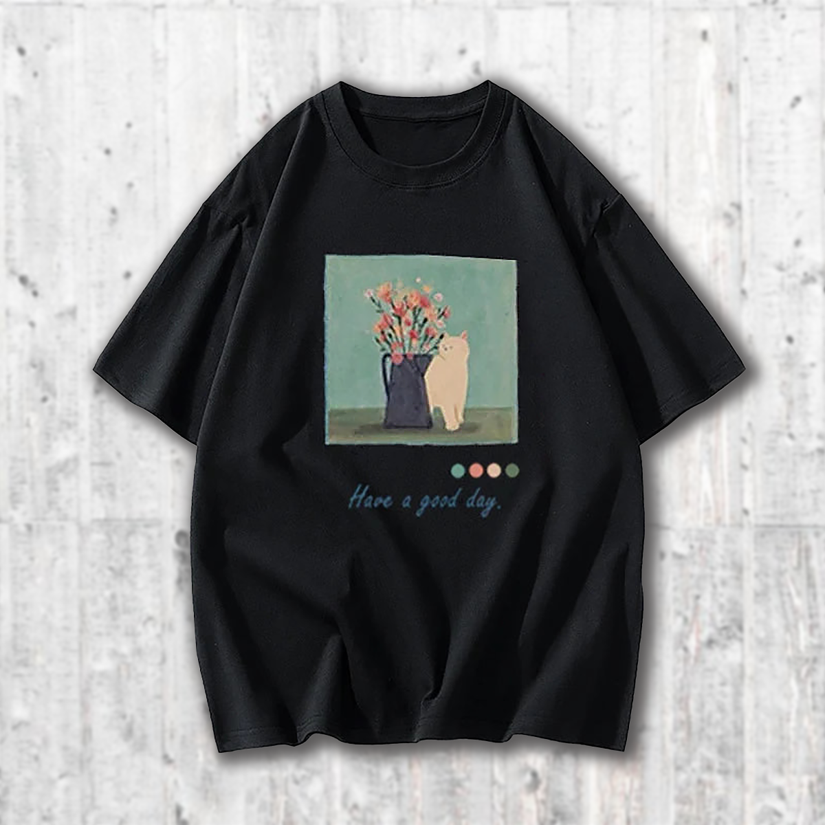 かわいい猫 ネコグッズ 猫Tシャツ 猫雑貨 猫パーカー 専門店 フラワーキャット