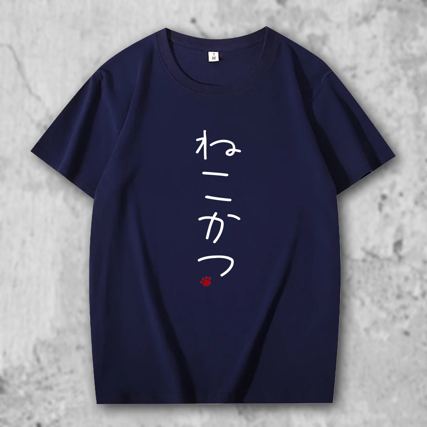 猫活3のロゴがプリントされたTシャツのダークブルー