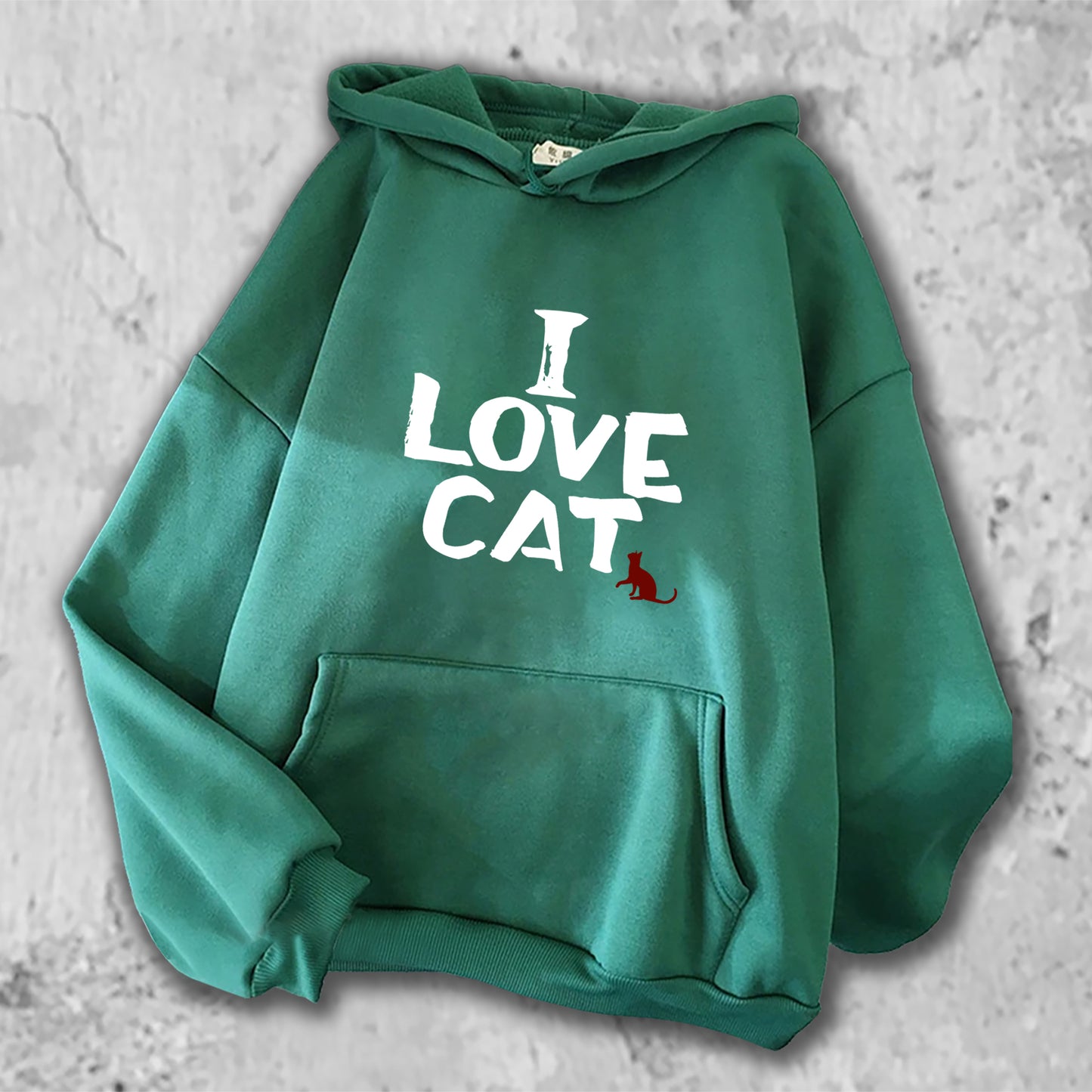 I LOVE CAT パーカー グリーン