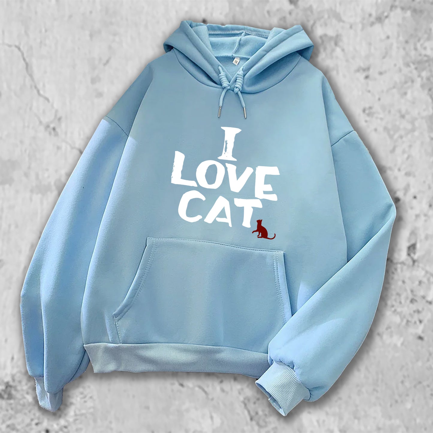 I LOVE CAT パーカー ライトブルー