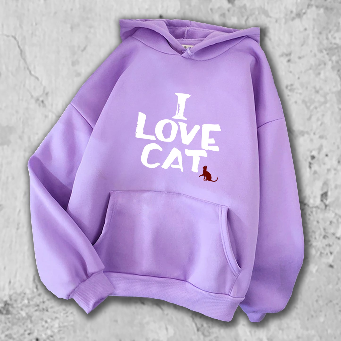 I LOVE CAT パーカー パープル
