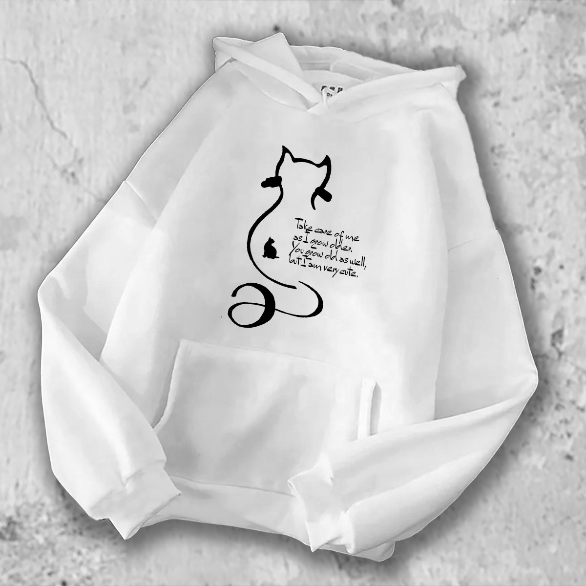 オリジナルパーカー【 猫の十戒の第9戒 】ホワイト