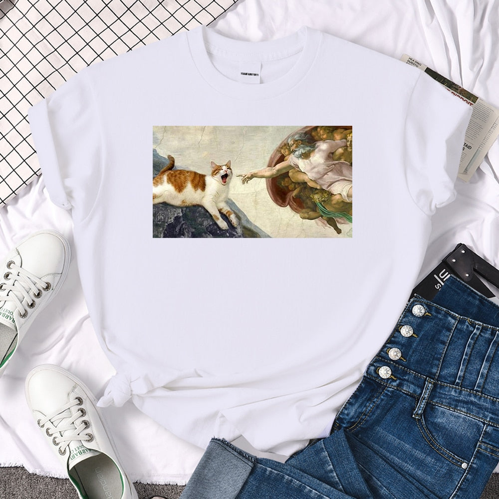 Tシャツ【猫のアダムにゃんの創造】猫Tシャツ 猫グッズ 猫雑貨 猫プレゼント