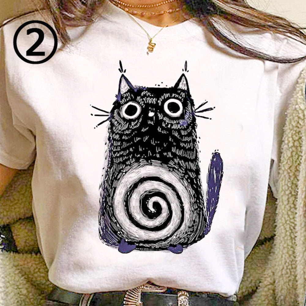 かわいい猫 ネコグッズ 猫Tシャツ 猫雑貨 猫パーカー 専門店 黒猫Tシャツ(デザイン3種)