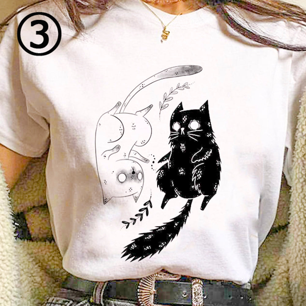 かわいい猫 ネコグッズ 猫Tシャツ 猫雑貨 猫パーカー 専門店 黒猫Tシャツ(デザイン3種)