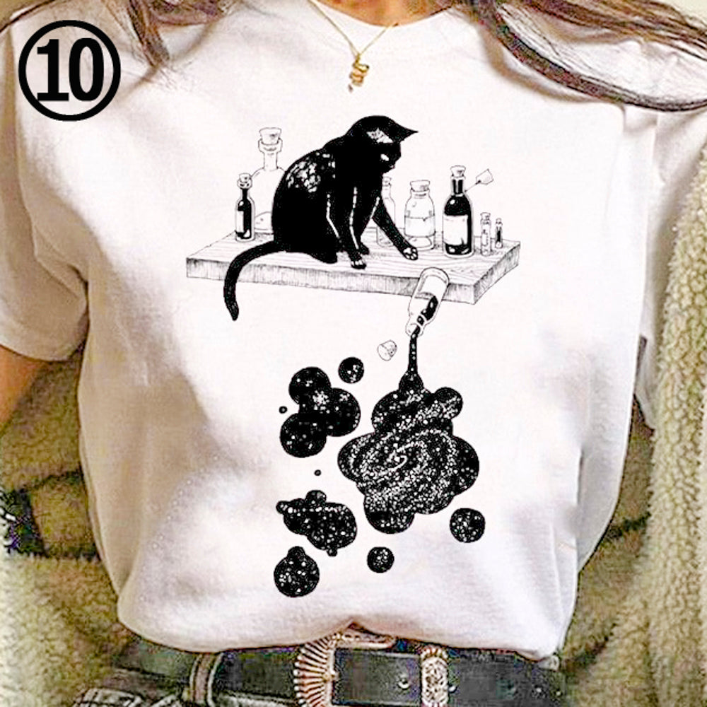 かわいい猫 ネコグッズ 猫Tシャツ 猫雑貨 猫パーカー 専門店 黒猫Tシャツ(デザイン3種)