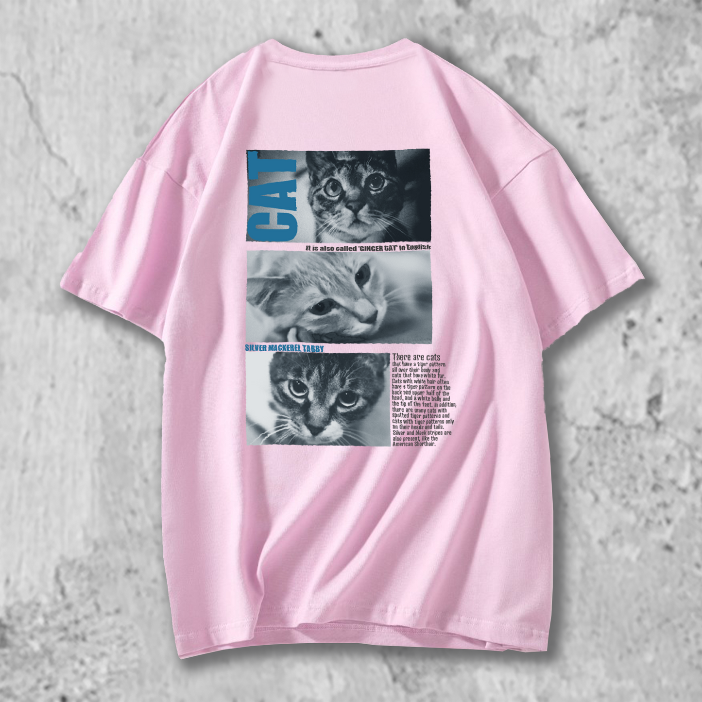 3匹の猫たちのTシャツのピンク