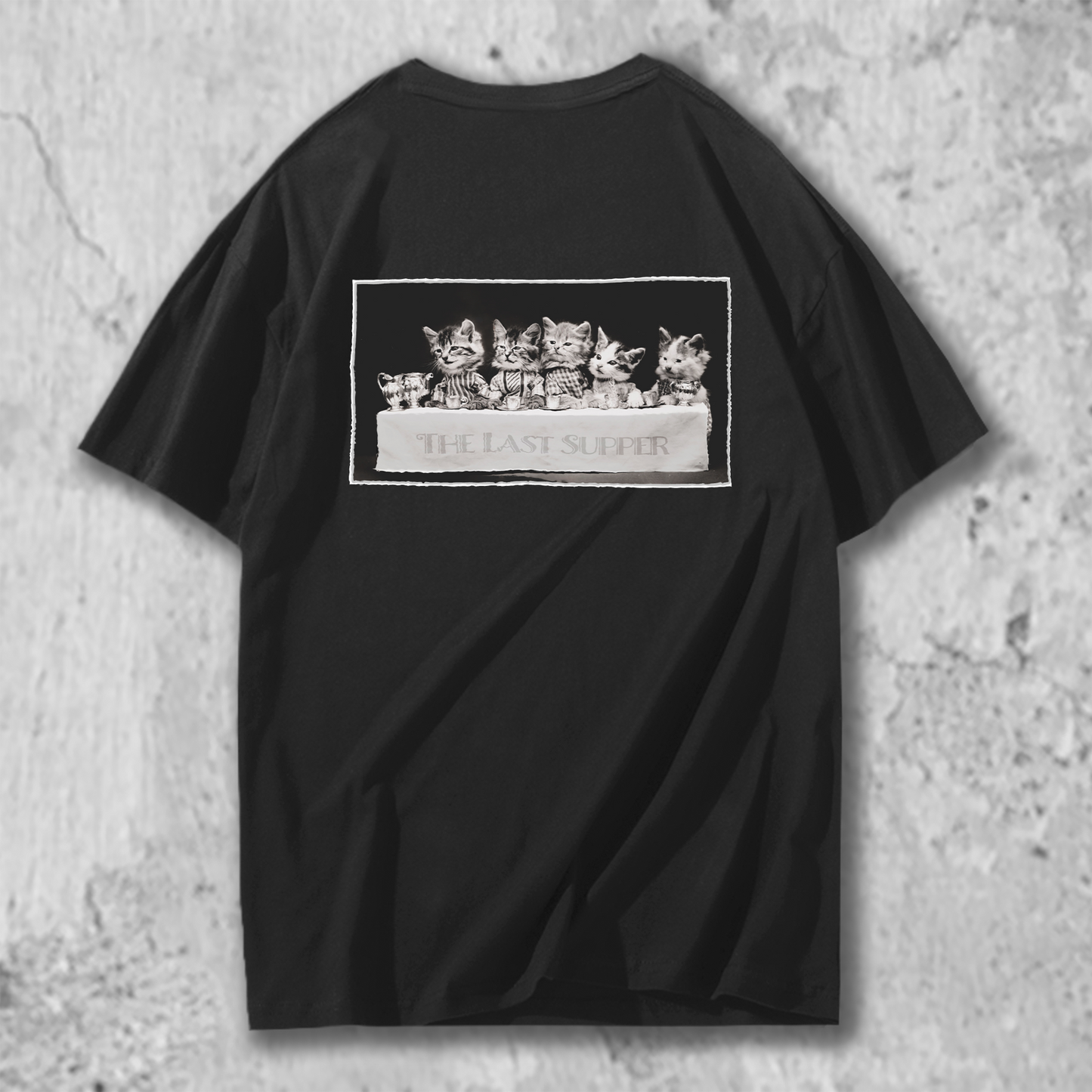 猫写真のTシャツの黒