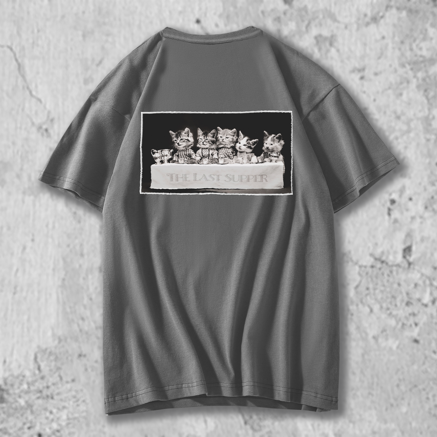 猫写真のTシャツのグレー