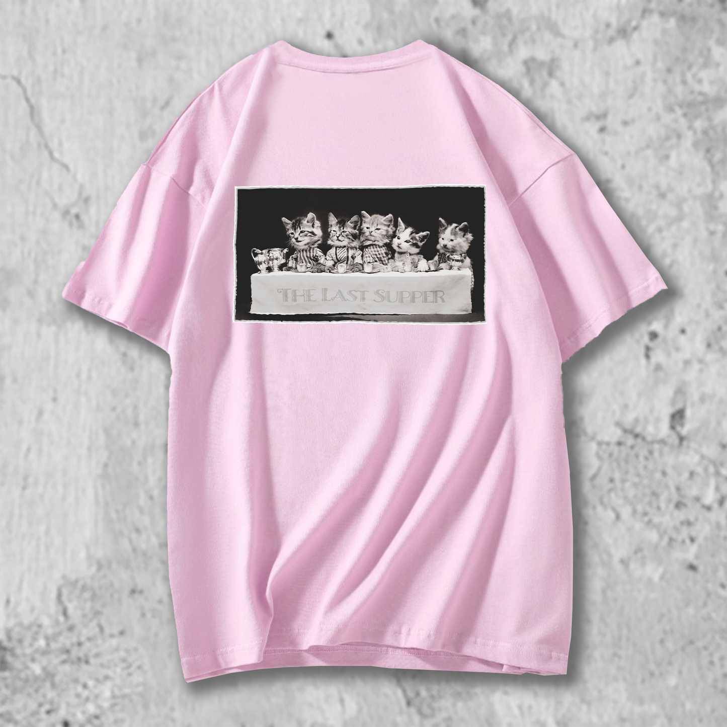 猫写真のTシャツのピンク