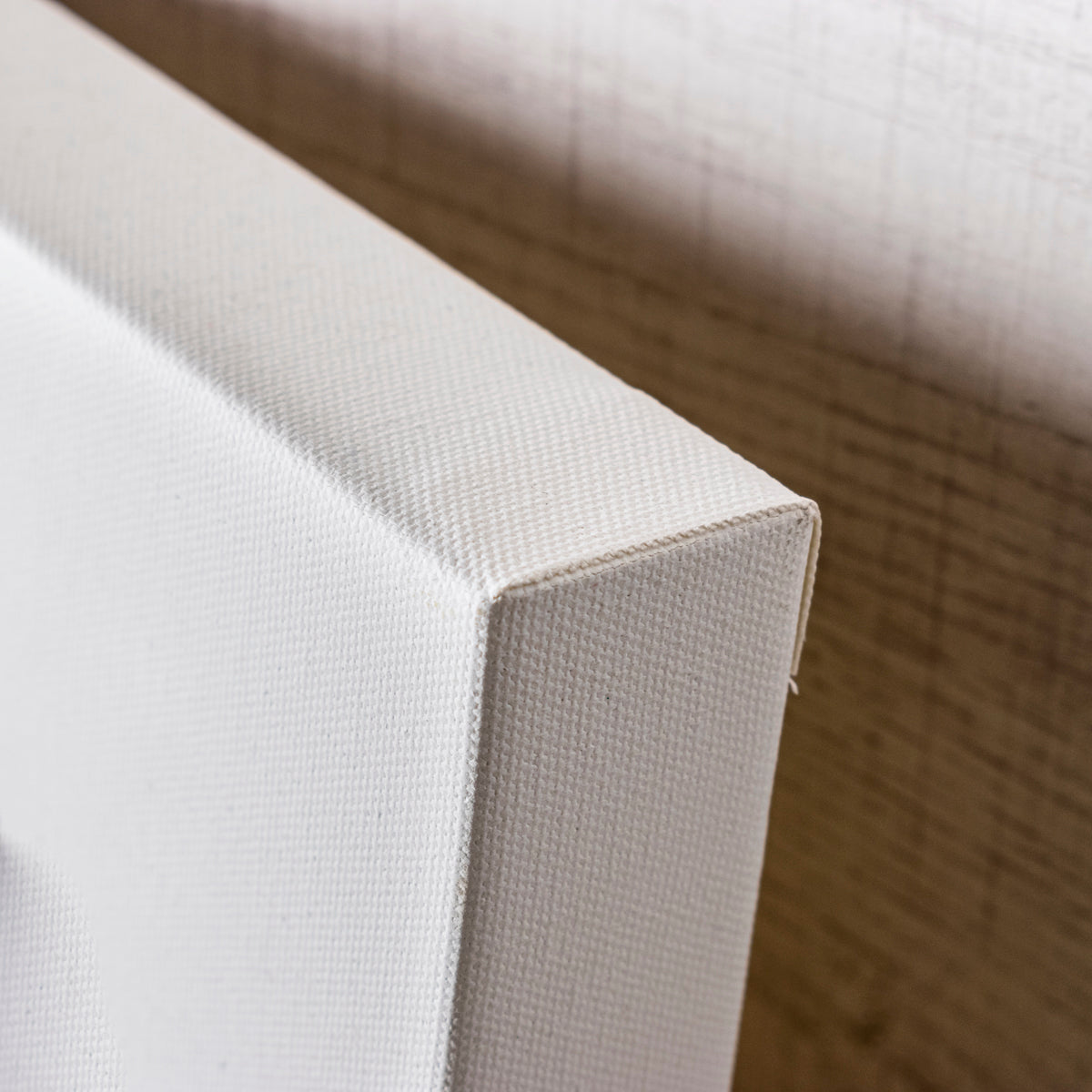 白猫のキャンパスプリントの角のアップ