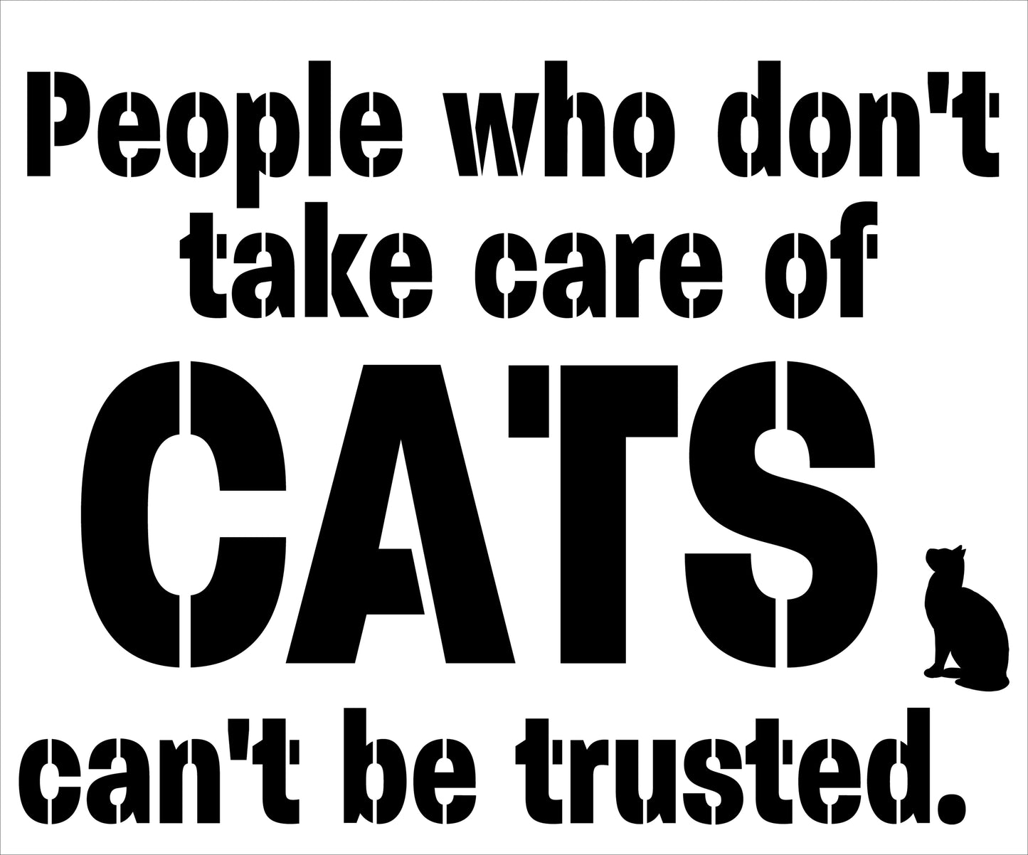 「猫を大事に扱わない人を私は信用しない。」がプリントされたパーカー のデザイン