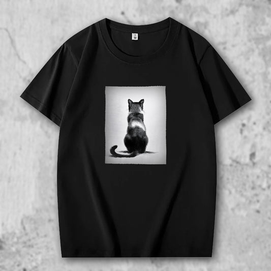 かわいい猫 ネコグッズ 猫Tシャツ 猫雑貨 猫パーカー 専門店 オリジナルＴシャツ 黒猫の優雅な後ろ姿