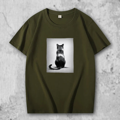 かわいい猫 ネコグッズ 猫Tシャツ 猫雑貨 猫パーカー 専門店 オリジナルＴシャツ 黒猫の優雅な後ろ姿