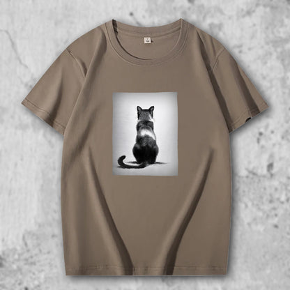 かわいい猫 ネコグッズ 猫Tシャツ 猫雑貨 猫パーカー 専門店 オリジナルＴシャツ 黒猫の優雅な後ろ姿