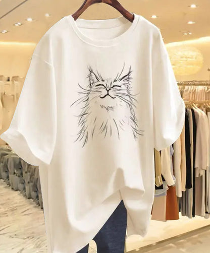 かわいい猫 ネコグッズ  猫Tシャツ 猫雑貨 猫パーカー 専門店 サバトラ ゆったりサイズの猫イラストＴシャツ
