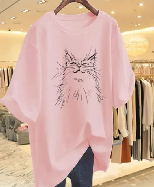 かわいい猫 ネコグッズ  猫Tシャツ 猫雑貨 猫パーカー 専門店 サバトラ ゆったりサイズの猫イラストＴシャツ