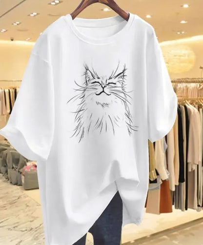 かわいい猫 ネコグッズ  猫Tシャツ 猫雑貨 猫パーカー 専門店 サバトラ ゆったりサイズの猫イラストＴシャツ