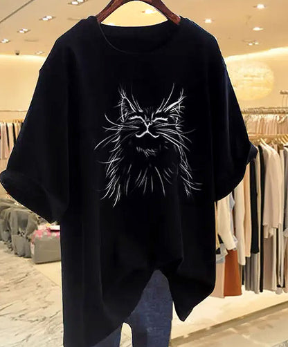 かわいい猫 ネコグッズ  猫Tシャツ 猫雑貨 猫パーカー 専門店 サバトラ ゆったりサイズの猫イラストＴシャツ