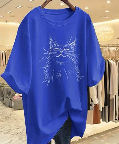 かわいい猫 ネコグッズ  猫Tシャツ 猫雑貨 猫パーカー 専門店 サバトラ ゆったりサイズの猫イラストＴシャツ
