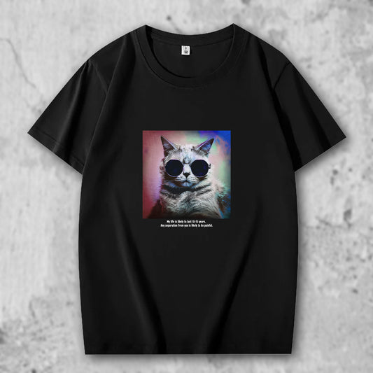 かわいい猫 ネコグッズ 猫Tシャツ 猫雑貨 猫パーカー 専門店 オリジナルＴシャツ サイケなサングラス猫