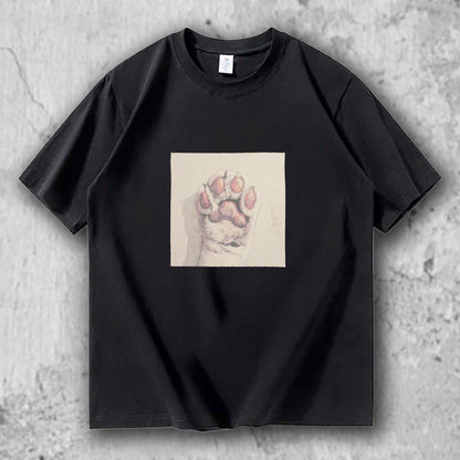猫 肉球 アートTシャツ｜そっと触れた記憶 – nekome オリジナル
