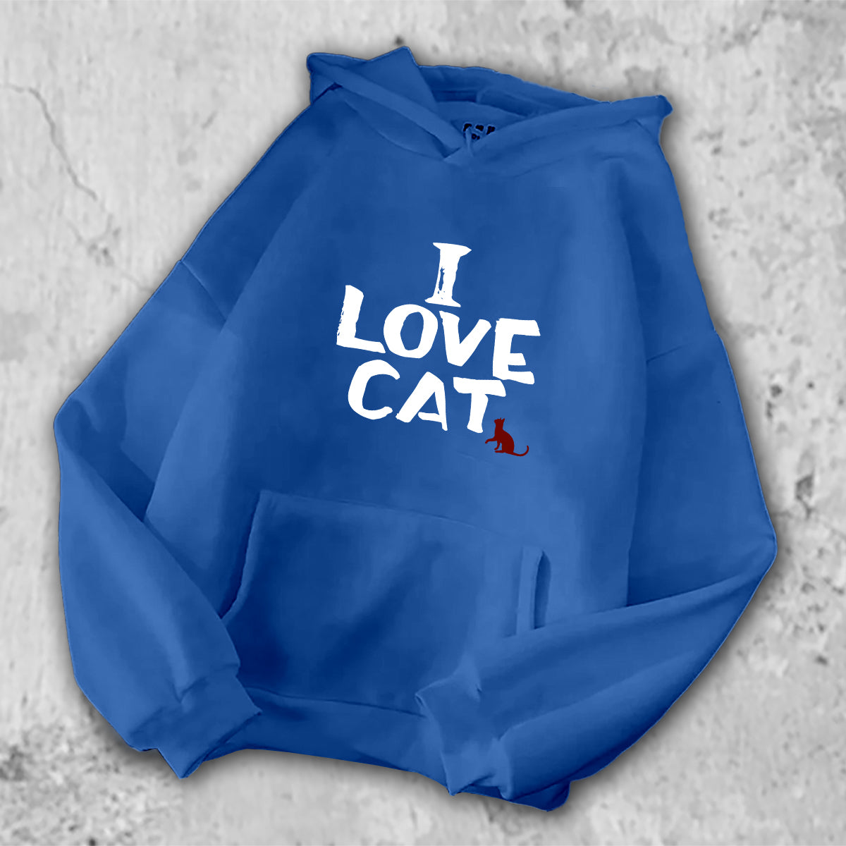 I LOVE CAT パーカー ブルー
