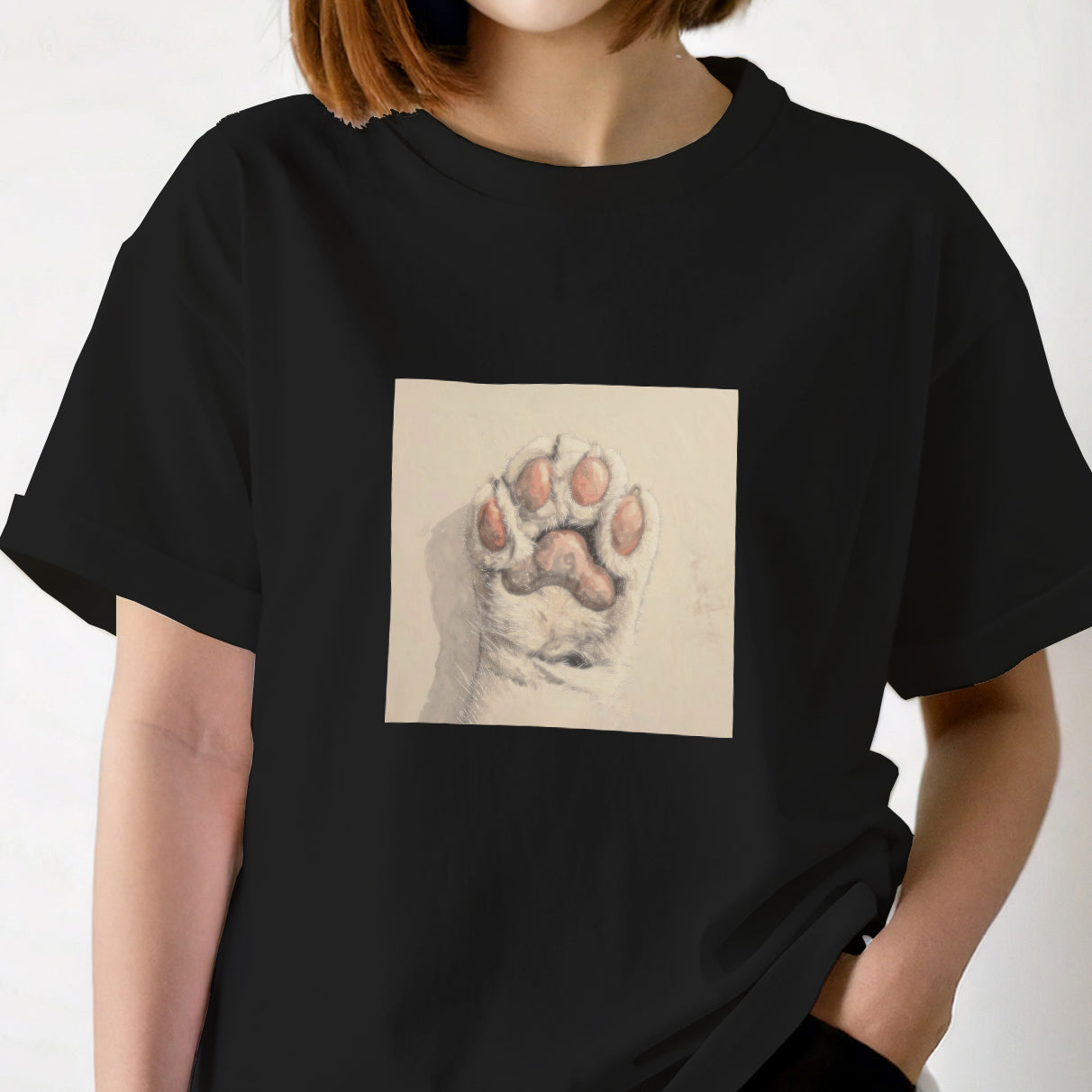 猫 肉球 アートTシャツ｜そっと触れた記憶 – nekome オリジナル
