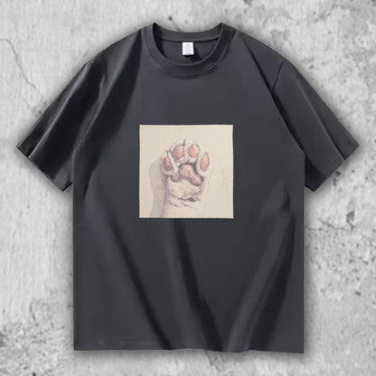 猫 肉球 アートTシャツ｜そっと触れた記憶 – nekome オリジナル