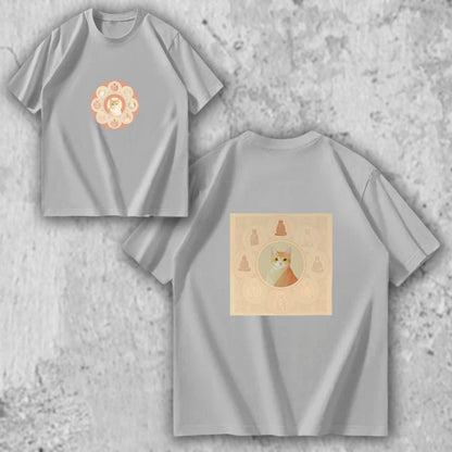 猫 マンダラ Tシャツ｜記憶と祈りの環 – nekome オリジナル（両面プリント）