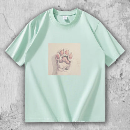 猫 肉球 アートTシャツ｜そっと触れた記憶 – nekome オリジナル