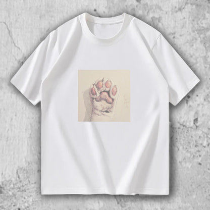 猫 肉球 アートTシャツ｜そっと触れた記憶 – nekome オリジナル