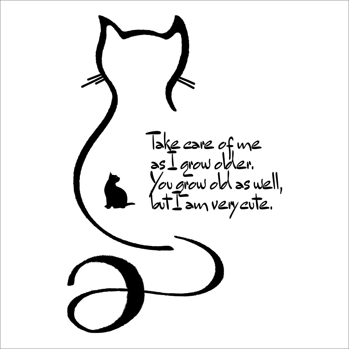 猫の十戒のイラストのＴシャツのデザイン図