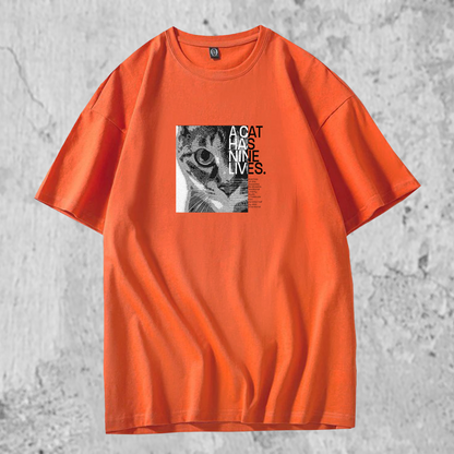 ナインライブスTシャツのオレンジ
