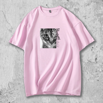ナインライブスTシャツのピンク