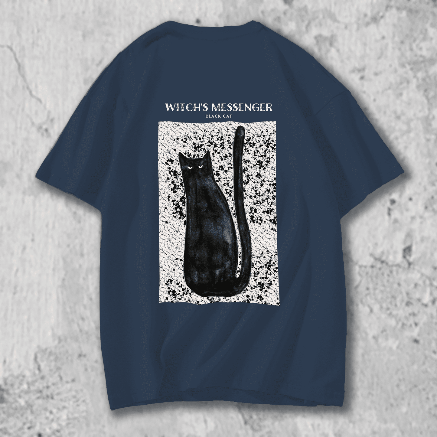 オリジナルバックプリントＴシャツ【黒猫のイラスト】猫Tシャツ 猫グッズ 猫雑貨 猫プレゼント