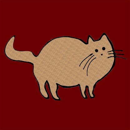 猫のイラストのクッションカバーのデザイン図
